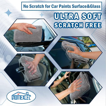 HOMEXCEL Professional Large Microfiber Car Drying Towels 4 Pack, Lint Free - Image 6
