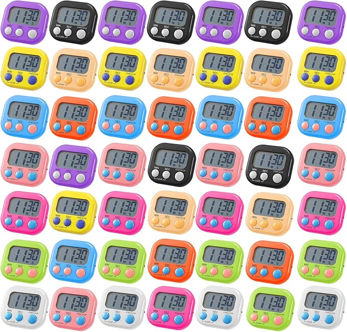 Weewooday 50 Pcs Large Classroom Timers Stopwatch Magnetic Kitchen Digital by Weewooday