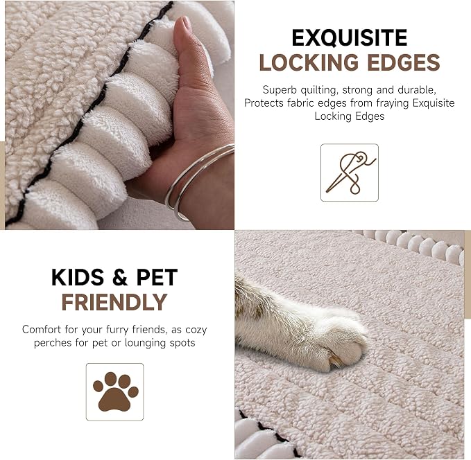 OTOB Couch Cover for Dogs Washable, Non Slip Plush Fuzzy Sofa Covers for 3 - Image 4
