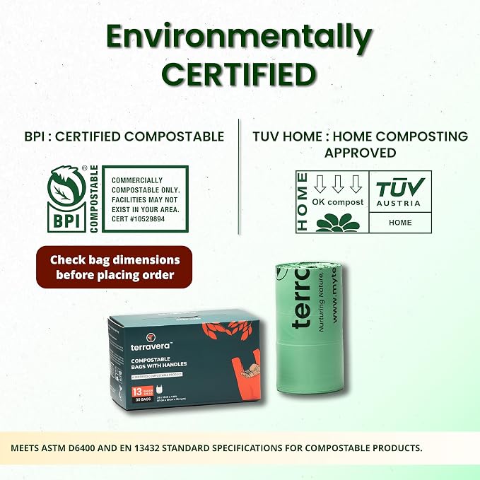 Compostable Trash Bags Flat Top | BPI & OK Home Certified ASTM D6400 Standards - Image 4