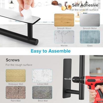 UREZORGEAR 2nd Gen Paper Towel Holder Under Cabinet No Drilling, Self Adhesive - Image 2