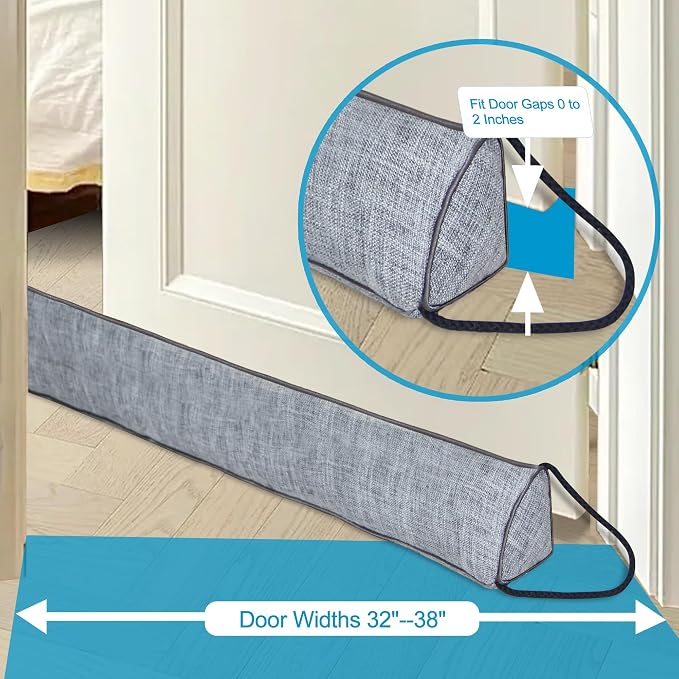 QUOLIX Triangle Under-Door Draft Stopper, 36 Inch Noise Blocker, Weighted - Image 3