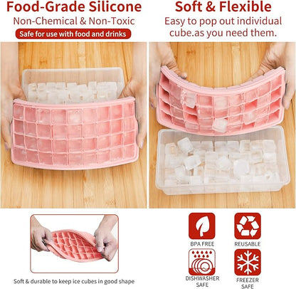 Silicone Ice Cube Tray with Leak-Proof Lid & Storage Bin - Image 3