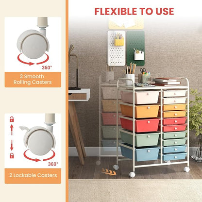 GOFLAME 15-Drawer Rolling Storage Cart, Utility Cart - Image 5