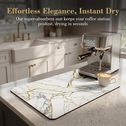Coffee Mat or Dish Drying Mat Super Absorbent Drying Marble pattern Mat - Image 7
