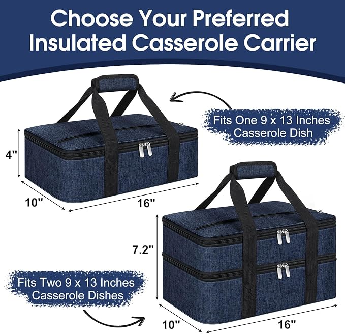 Insulated Casserole Carrier, Portable Casserole Carrier - Image 2