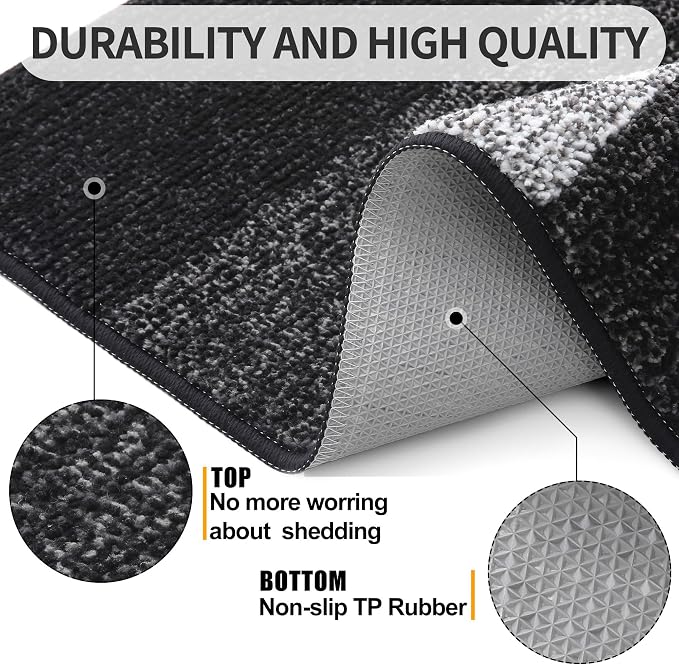 Kitinjoy Indoor Outdoor Door Mat, 48x32 Non-Slip Absorbent Dirt Trapper - Image 3