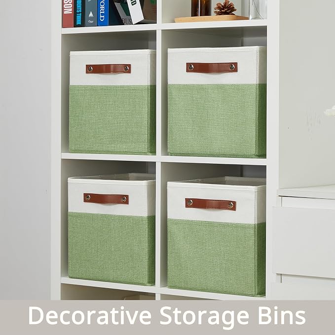 HNZIGE Fabric 11x11 Cube Storage Bins, Foldable Storage Cube Bin Baskets - Image 6