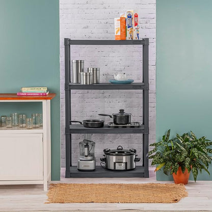 Sterilite 4 Shelf Unit, Heavy-Duty Shelving Storage and Utility Rack - Image 2