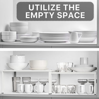 Simple Houseware Expandable Stackable Kitchen Counter Shelf Organizer, Metal Top - Image 5