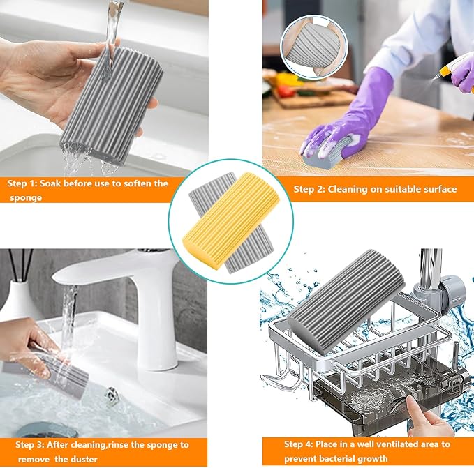 6-Pack Damp Clean Duster Sponge, Magic Sponge Eraser - Image 6