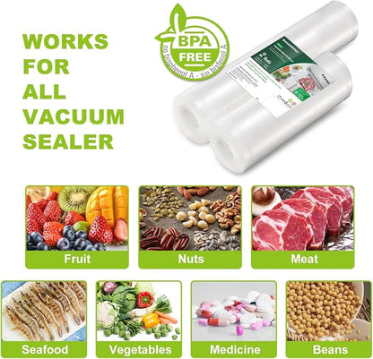 Bonsenkitchen Vacuum Food Sealer Rolls Bags, Durable Customized Size Food Vac - Image 4