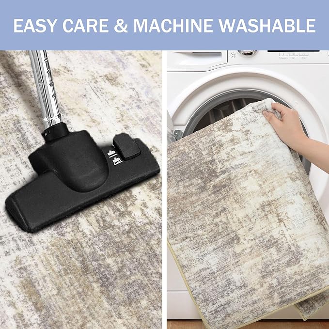 IOHOUZE Abstract Round Area Rug 6 Ft Washable Circle Rugs Large Round Rug Non - Image 3
