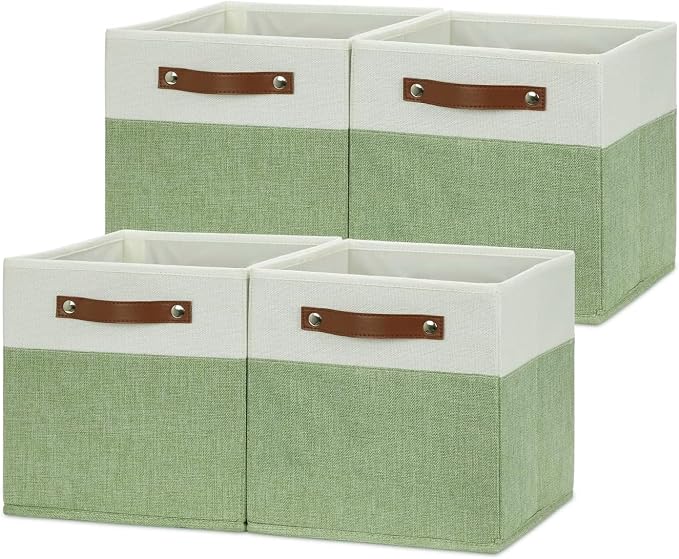 HNZIGE Fabric 11x11 Cube Storage Bins, Foldable Storage Cube Bin Baskets by HNZIGE