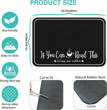 Coffee Bar Mat for Countertops 23inx15in, Absorbent Hide Stain Anti-Slip Cafe - Image 5