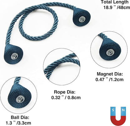 4 Pack Magnetic Curtain Tiebacks Rope Modern Handmade Curtain Tie Backs - Image 3