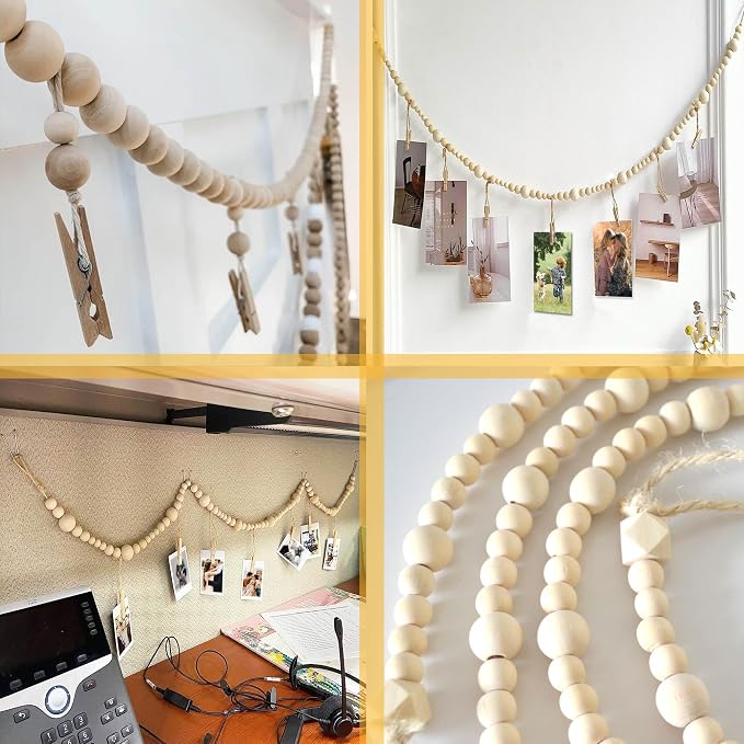6 Feet Wooden Beads Garland - Image 4
