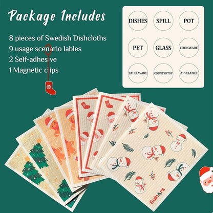 Reusable Paper Towels, Christmas Swedish Dishcloths - Image 5