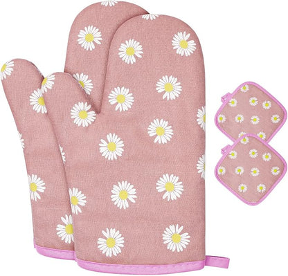 AUAUY Oven Mitts and Potholders, BBQ Gloves Heat Resistant, 1 Pair Oven Mitts by AUAUY