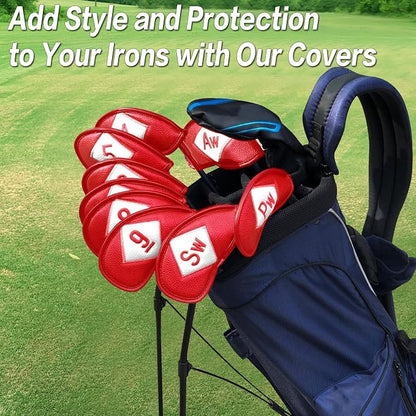 FINGER TEN Premium Synthetic Leather Stylish Iron & Wedge Golf Head Covers - Image 7