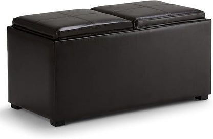 SIMPLIHOME Avalon 35 inch Wide Contemporary Rectangle 5 Pc Storage Ottoman in by SimpliHome