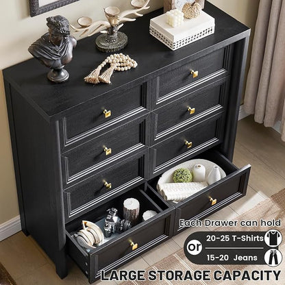 Farmhouse Dresser for Bedroom, Soide Rustic Wood Vintage Dressers Chest of - Image 4