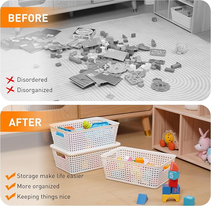 Plastic Storage Baskets With Lid, Storage Bins - Image 7