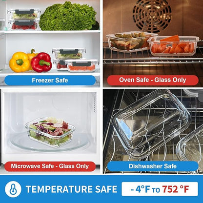 GULFLIN 12 Pack 22oz Glass Meal Prep Containers, Food Storage Containers - Image 5
