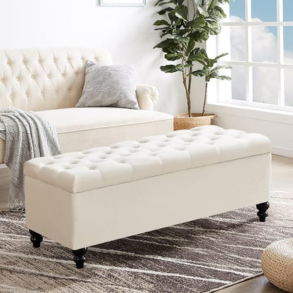 Living&Giving Storage Ottoman 50.2 Inches Upholstered Fabric Storage Ottoman - Image 7