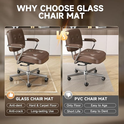 47“ x 40” Beveled Edge Glass Chair Mat - Image 4