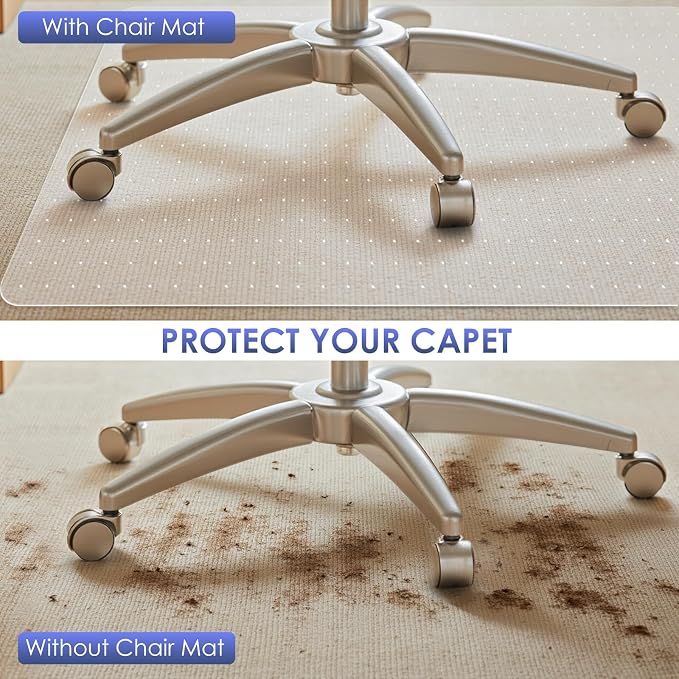 Kuyal Office Chair Mat for Carpet, 2 Pack 36x48 Clear Heavy Duty Computer Chair - Image 4