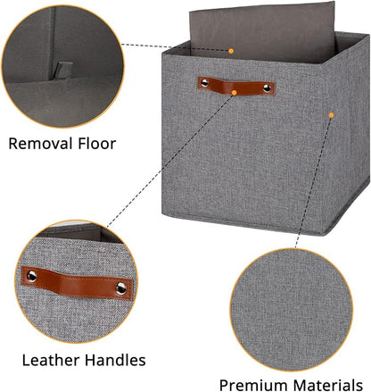 DULLEMELO Fabric Storage Cubes, 13 inch Cube Stroage Bins - Image 5