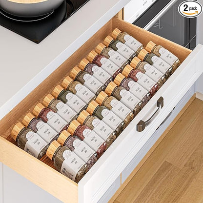 MUDEELA Clear Spice Drawer Organizer, 2 Tier by MUDEELA