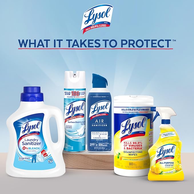 Lysol All Purpose Cleaner Spray, Kitchen & Bathroom Cleaner, Lemon Breeze - Image 6