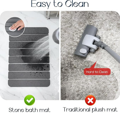Diatomaceous Earth Stone Bath Mat Non-Slip, Foldable Stone Bath Mats - Image 6