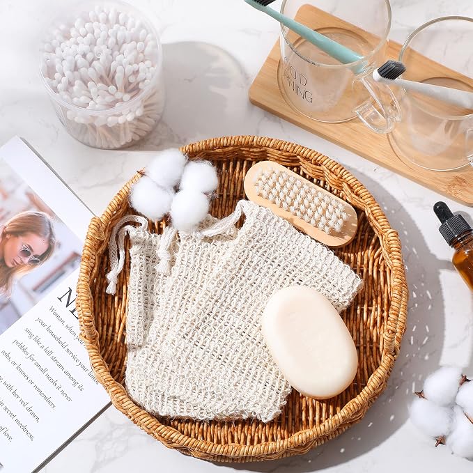 Rtteri 150 Pcs Soap Exfoliating Bag, Natural Sisal Soap Pouch Saver Body Shower - Image 6