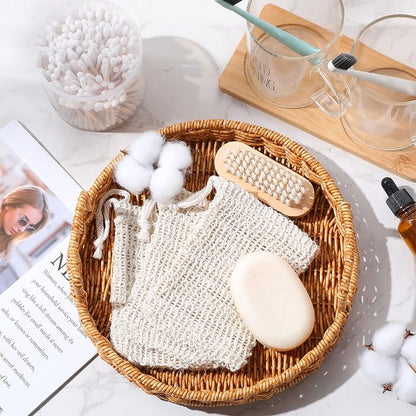 Rtteri 150 Pcs Soap Exfoliating Bag, Natural Sisal Soap Pouch Saver Body Shower - Image 6