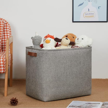 DULLEMELO Grey Storage Baskets 2 Pack Extra Large Fabric Shelf Baskets - Image 4