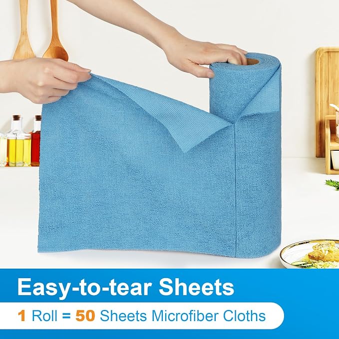Microfiber Cleaning Cloth, 300 Sheets Shop Towels Commercial Grade Washcloths - Image 2