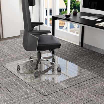 GLSLAND 36" x 46" Tempered Glass Chair Mat Heavy-Duty Floor Protector - Image 7