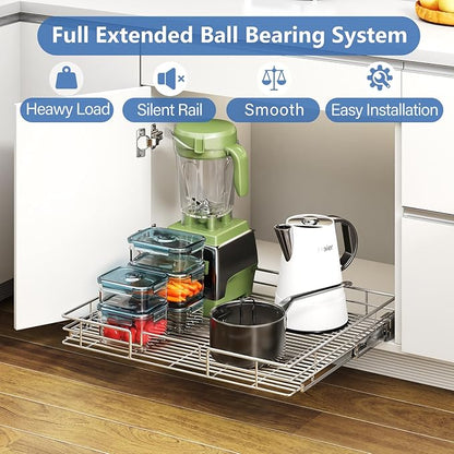 ROOMTEC Pull Out Cabinet Organizer, Cabinet Pull Out Shelves 30" W x 21½" D - Image 2