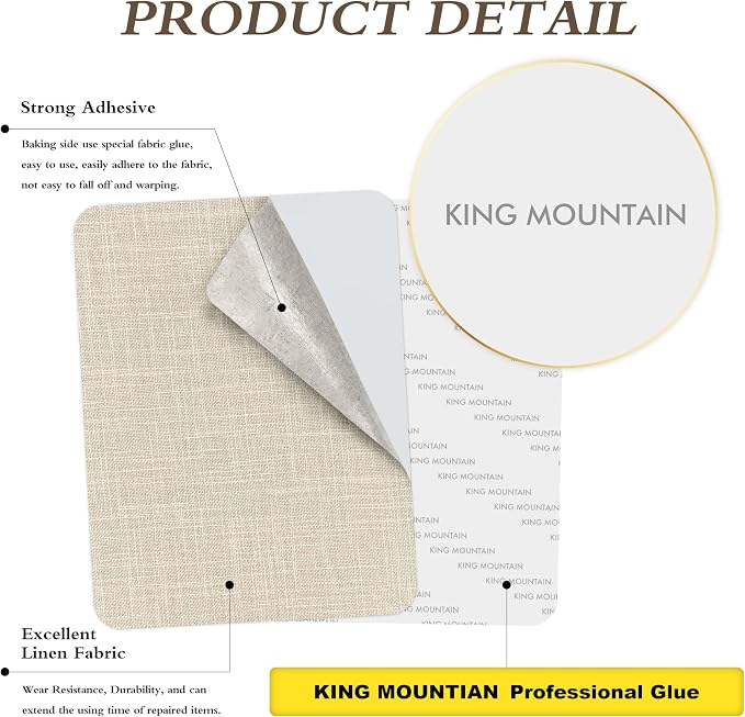 Fine Linen Repair Patches, Self-Adhesive Linen Fabric Patches, 8X11 inch 2 PCS - Image 2