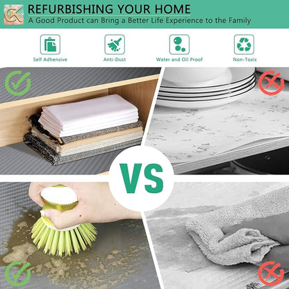 Self-Adhesive Shelf Liner Kitchen Liner, Waterproof Backed Paper Easy Peel and - Image 4