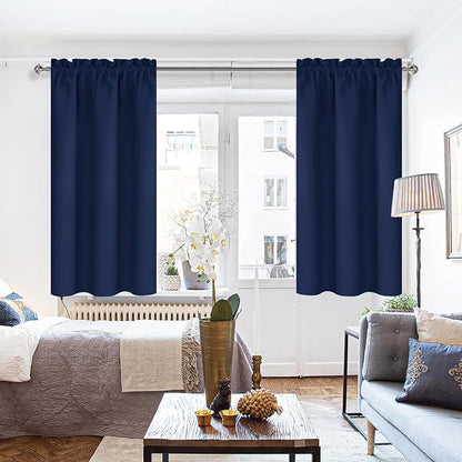 DWCN Short Blackout Curtains for Bedroom 45 Inches Long 2 Panels Set, Solid - Image 6
