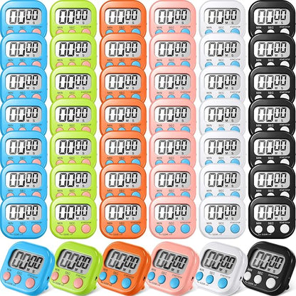 Macarrie 48 Pcs Digital Kitchen Timer Bulk Small Magnetic Backing Stand Timer by Macarrie