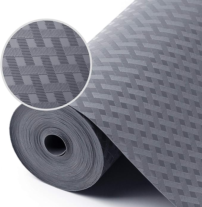 Shelf Liners for Kitchen Cabinets Refrigerator Liners Waterproof & Oil-Proof Kitchen Cupboard Liner Durable Drawer Mats EVA Material Non Adhesive Fridge Mats for Shelves - Gray 23.6 x 78.7 Inches