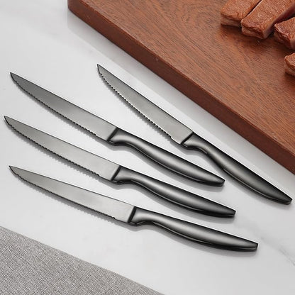 SuperCook Black Steak Knives of 12, High End Stainless Steel Steak Knives Set - Image 5