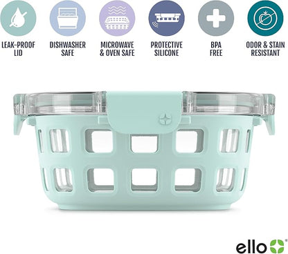 Ello Duraglass 3.4 Cup Round Meal Prep Sets 10Pc, 5 Pack Set- Glass Food - Image 3