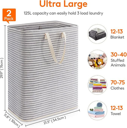 Lifewit 2 Pack Laundry Hamper Large Collapsible Laundry Baskets, Freestanding - Image 3