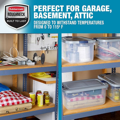 Rubbermaid Roughneck Clear 50 Qt/12 Gal Storage Containers, Visible Base - Image 5